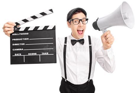 Young Movie Director Speaking On A Megaphone Stock Photo Image 54105357