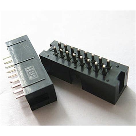 Socket Idc Male 2x8 16 Pin 16p 254mm Box Header Connector Konektor