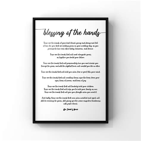Blessing Of The Hands Personalized Calligraphy Poem With Photo These