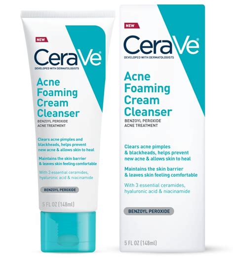 Featuring Benzoyl Peroxide Cerave Acne Cream Cleanser Clears Acne