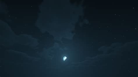 Hd Wallpaper Minecraft Night Moon Rays Sky Temple Stars Clouds