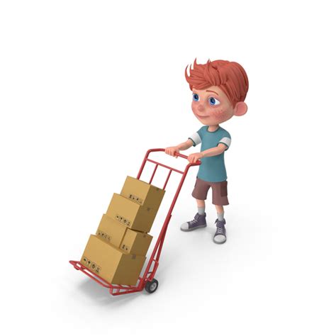Cartoon Boy Charlie Carrying Boxes Png Images And Psds For Download