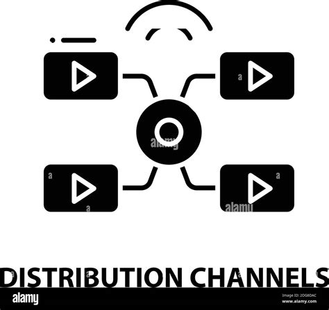 Distribution Channels Icon Black Vector Sign With Editable Strokes