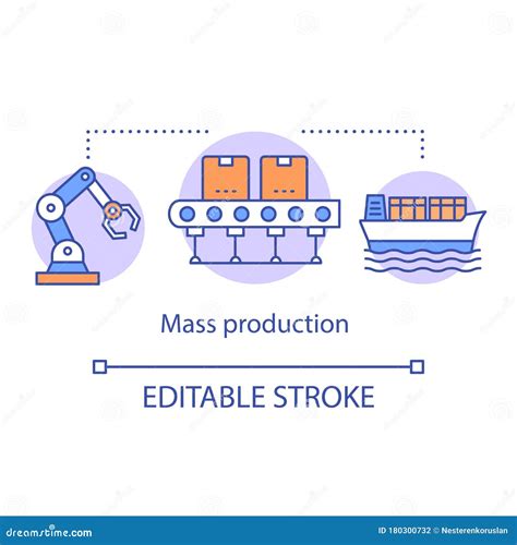 Mass Production Concept Icon Manufacturing Method Idea Thin Line