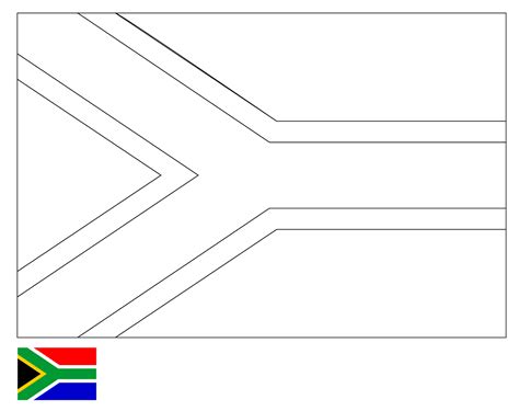 Coloring Page | Flag of South Africa | Drawing | Outline Vectors | Free