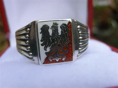 Silver Signet Ring With Polish Flag With Eagle Catawiki