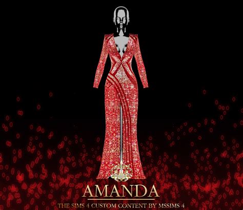 Mssims — Amanda Gown For The Sims 4 Access To Exclusive Cc