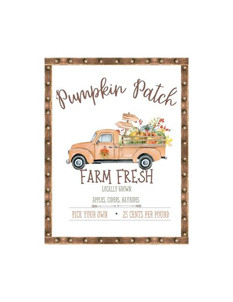 Pumpkin Patch Sign Printable Fall Decor Diy Fall Decor Pdf Etsy