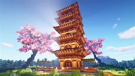 Minecraft How To Build A Ultimate Japanese Pagoda Minecraft Map