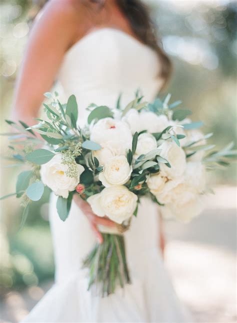 Peonies are undeniably pretty and are a great way to brighten up any day, especially the big day! 25 Best White And Eucalyptus Bouquet | Wedding flowers ...