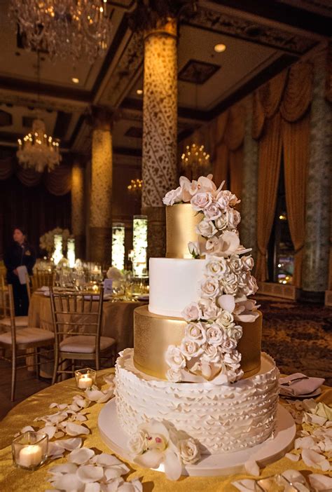 Blush Gold And Ivory Wedding Cake