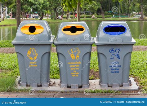 Three Type Of Trash Bin Stock Image Image Of Plastic 73698571