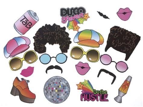 Buy Photo Booth Props 70s 80s Disco Fever Disco Party Supplies