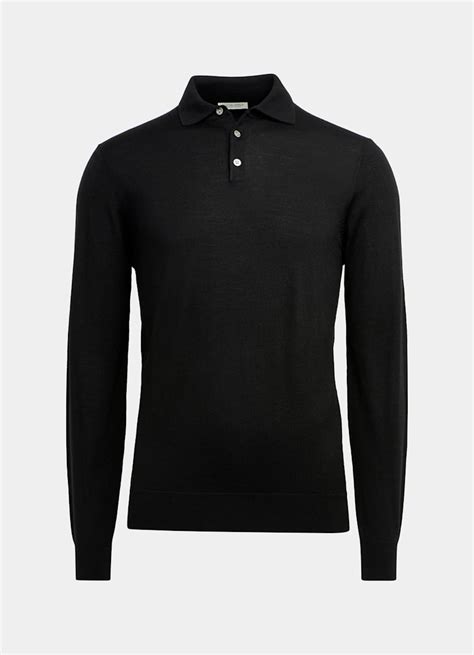 Majoor Bourgondië Een Beetje Black Polo Shirt Is Er Passief Deens