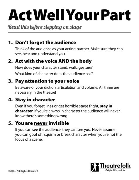 Acting Tips Poster Free Download Acting Quotes Acting Lessons