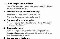 acting tips theatre poster theater drama act lines class rules printable voice actors teacher career script learning good audition kids