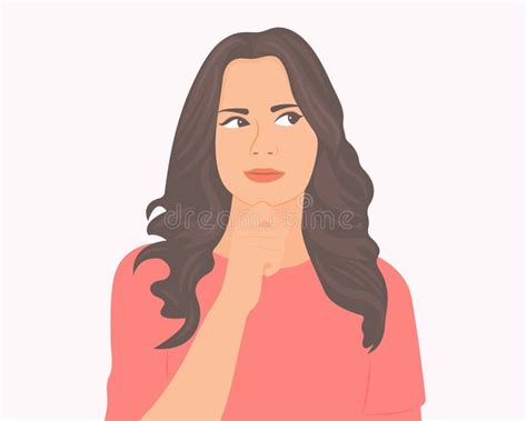 Beautiful Girl Thinking Stock Vector Illustration Of Confusion 256210919