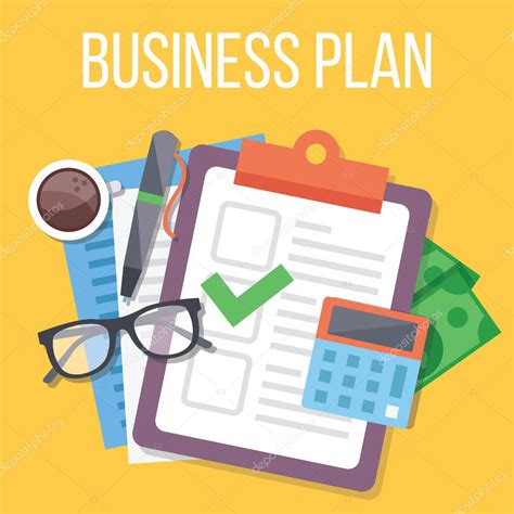 Business Plan Flat Illustration — Stock Vector © Magurok5 76609947