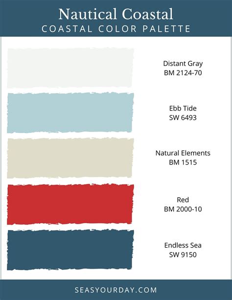 Nautical Coastal Color Palette In 2020 Coastal Color Palettes