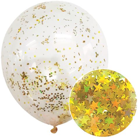 Star Glitter Balloons 3pk Gold