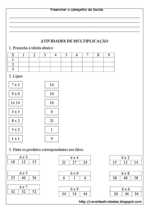 Blog Professor Zezinho ExercÍcios De MultiplicaÇÃo