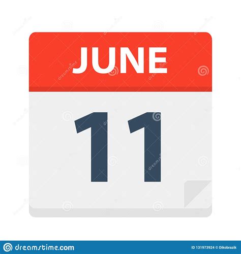 June 11 Calendar Icon Stock Illustration Illustration Of Month