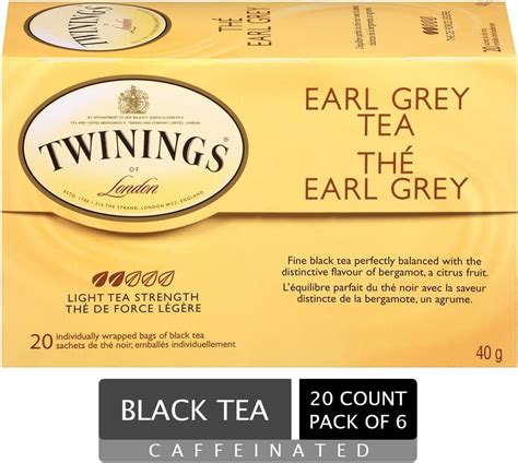 Twinings Of London Earl Grey Tea Bags 20 Count Pack Of 6 Amazonca Grocery
