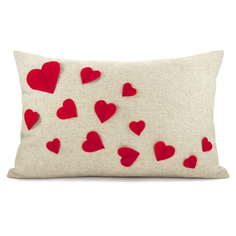 Growing Hearts Pillow Cover Valentines Pillows Heart Pillow