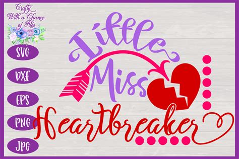 Free for personal use, commercial licence also available. Little Miss Heartbreaker SVG | Baby Girl SVG | Valentine