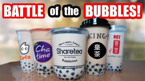 Ultimate Bubble Tea Boba Taste Test Chatime Sharetea Gong Cha
