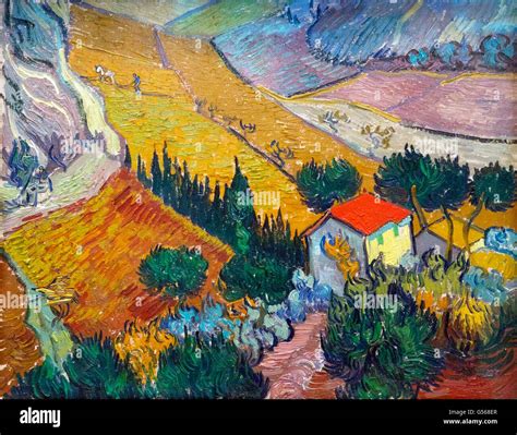Landscape With House And Ploughman By Vincent Van Gogh 1889 State