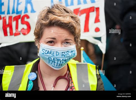 Junior Doctors March Toward 10 Downing Street In Central London In