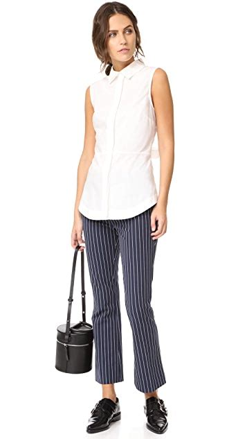 Derek Lam 10 Crosby Sleeveless Shirt With Lace Up Back Shopbop