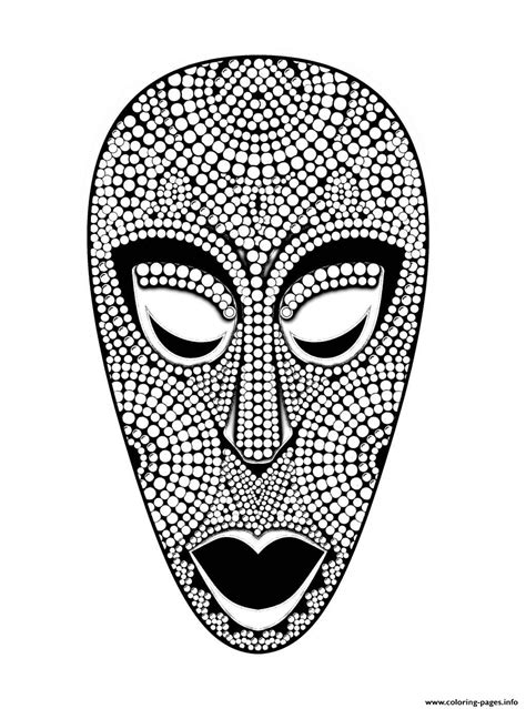 Adult African Mask Coloring Pages Printable