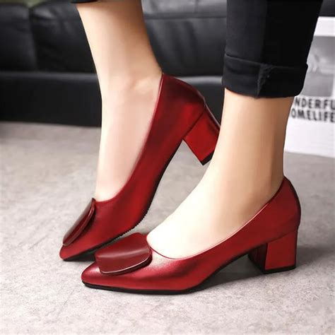 2019 New Brand Women Pumps Low Heels Shoes Woman Ladies Party Wedding