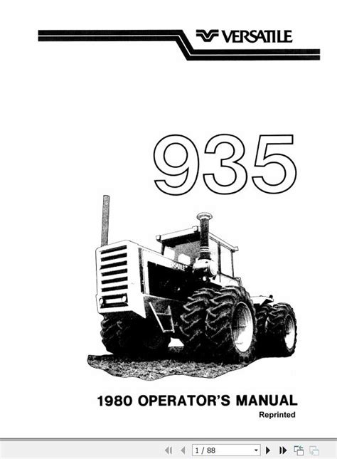 New Holland Versatile 935 Tractor Operators Manual42093512