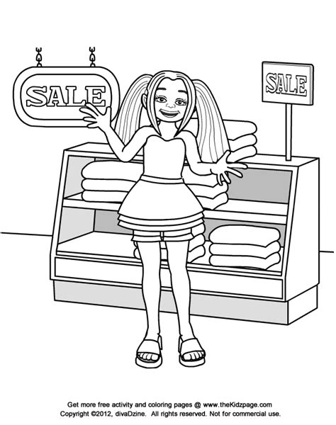 Shopping Coloring Pages And Books 100 Free And Printable