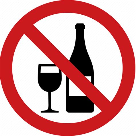 Alcohol Ban Drinking No Outside Sign Wine Icon Download On