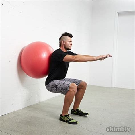Wall Ball Squats Exercise How To Workout Trainer By Skimble