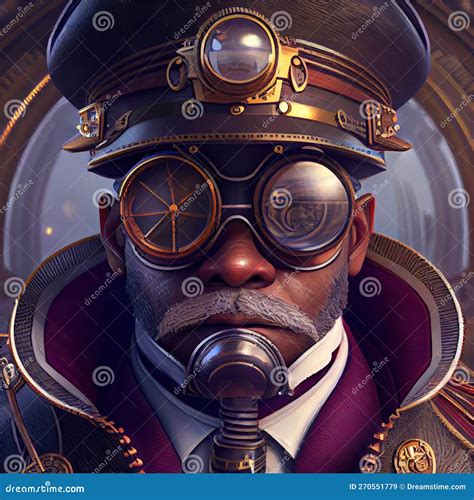 Steampunk Airship Captain Ruling The Skies With Goggles Made With