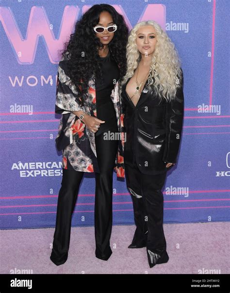 Los Angeles Usa 02nd Mar 2022 L R Her And Christina Aguilera
