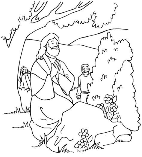 Jesus Praying In The Garden Coloring Page Sermons4kid