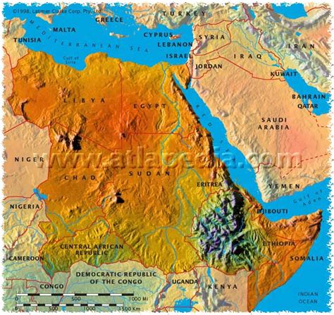 Physical Map Of Northern Africa