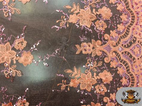 Mesh Embroidered Sequin Fabric 54 Wide Sold By The Yard Ebay