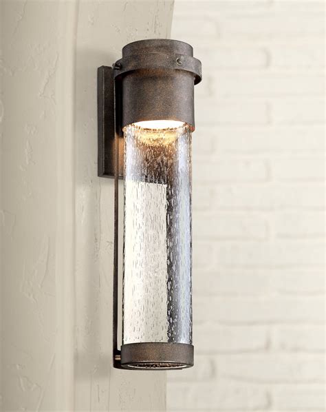 Modern Outdoor Wall Light Fixture Led Bronze 16 14 Cylinder For