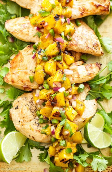 It's the perfect healthy lunch or dinner and can be prepped ahead for busy weeknights or summer potlucks. Tequila Lime Chicken with Grilled Pineapple Mango Salsa ...