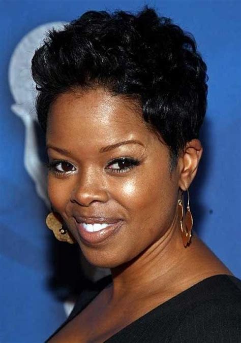 What is the name of the hairstyle 32 and 46? 15 Best Ideas of Short Hairstyles For Black Round Faces