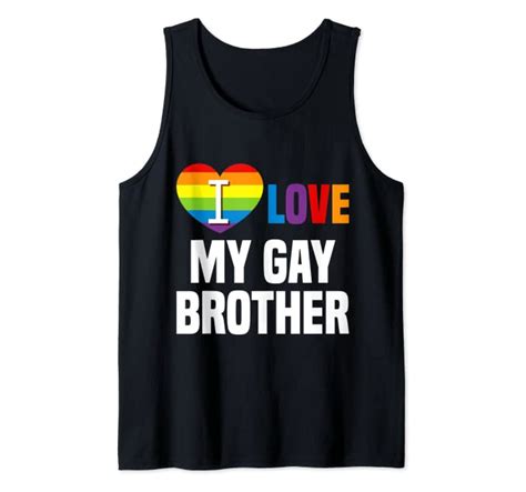 i love my gay brother t shirt lgbt t gay lesbian march tank top clothing
