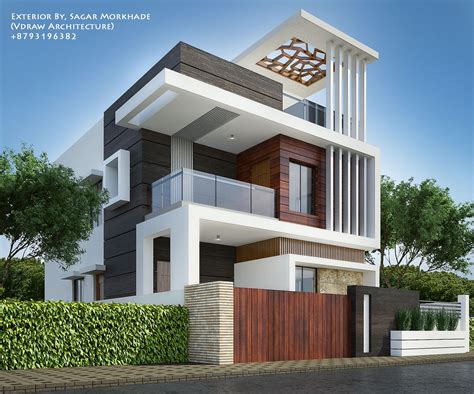 Exterior Modern Duplex House Front Elevation Designs