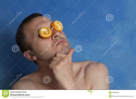 Man With Orange Peel Spectacles Stock Image Image Of Vision Nuts